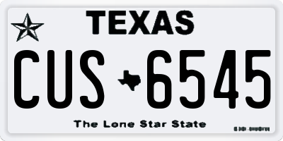 TX license plate CUS6545