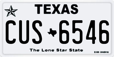 TX license plate CUS6546