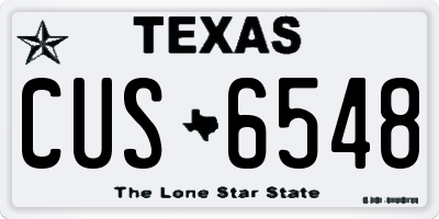 TX license plate CUS6548