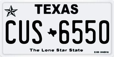 TX license plate CUS6550