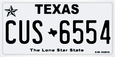 TX license plate CUS6554
