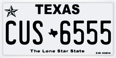 TX license plate CUS6555