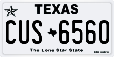 TX license plate CUS6560