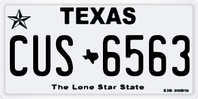 TX license plate CUS6563