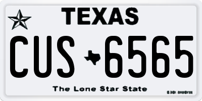TX license plate CUS6565