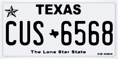 TX license plate CUS6568
