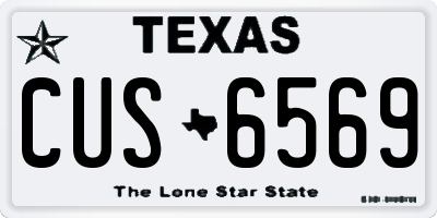 TX license plate CUS6569