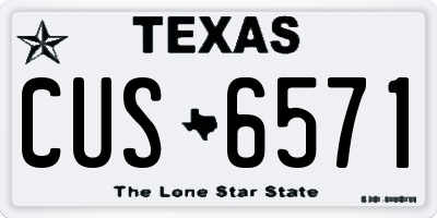 TX license plate CUS6571