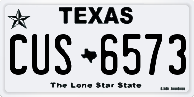 TX license plate CUS6573