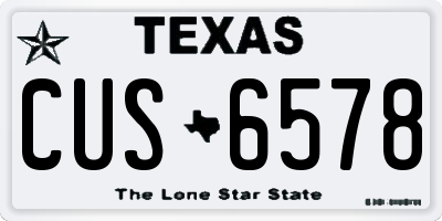 TX license plate CUS6578
