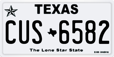 TX license plate CUS6582