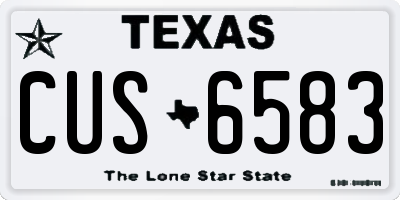 TX license plate CUS6583