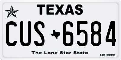 TX license plate CUS6584