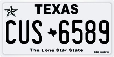 TX license plate CUS6589
