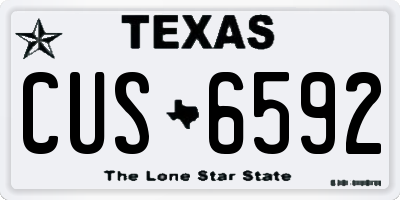 TX license plate CUS6592