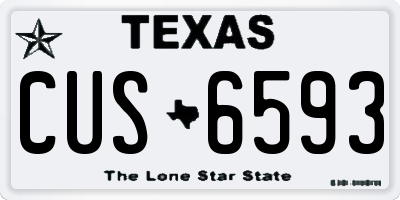 TX license plate CUS6593
