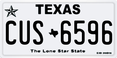 TX license plate CUS6596