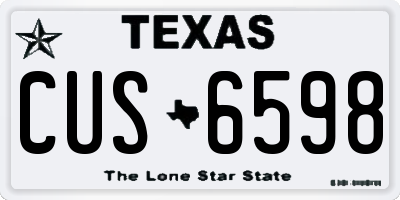 TX license plate CUS6598