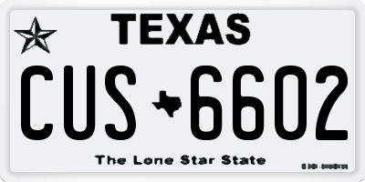 TX license plate CUS6602