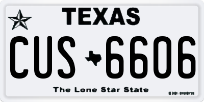 TX license plate CUS6606