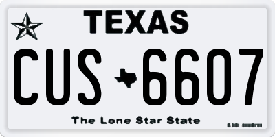 TX license plate CUS6607