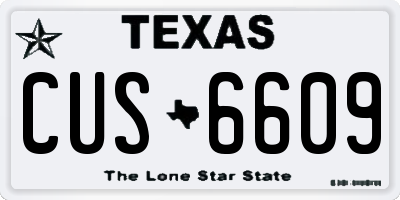TX license plate CUS6609