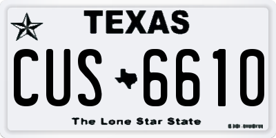 TX license plate CUS6610