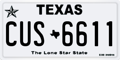 TX license plate CUS6611
