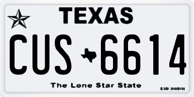 TX license plate CUS6614
