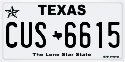 TX license plate CUS6615