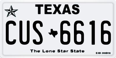 TX license plate CUS6616