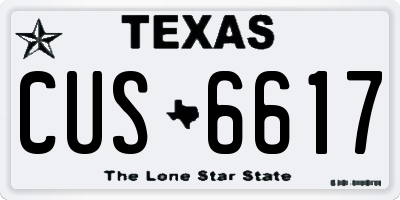 TX license plate CUS6617
