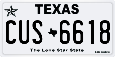 TX license plate CUS6618