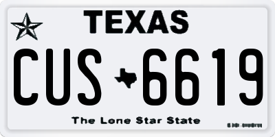 TX license plate CUS6619