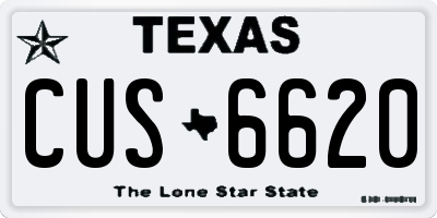 TX license plate CUS6620