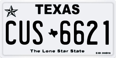 TX license plate CUS6621