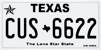 TX license plate CUS6622