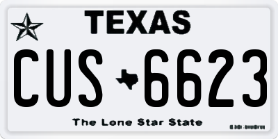 TX license plate CUS6623