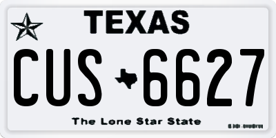 TX license plate CUS6627