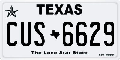 TX license plate CUS6629