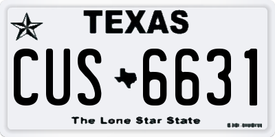 TX license plate CUS6631