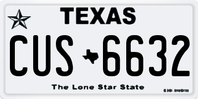 TX license plate CUS6632