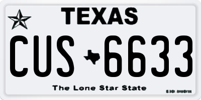 TX license plate CUS6633