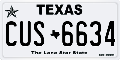 TX license plate CUS6634