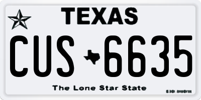 TX license plate CUS6635