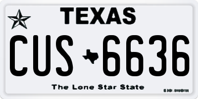 TX license plate CUS6636