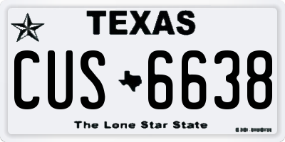 TX license plate CUS6638
