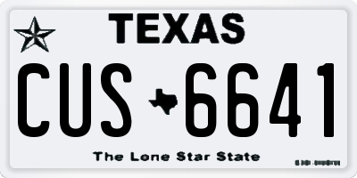 TX license plate CUS6641