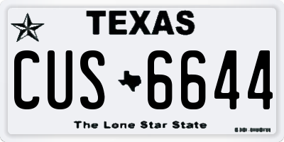 TX license plate CUS6644