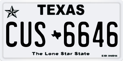 TX license plate CUS6646